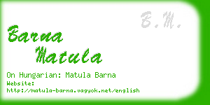 barna matula business card